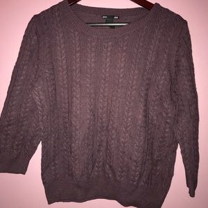 Purple braid pattern sweater